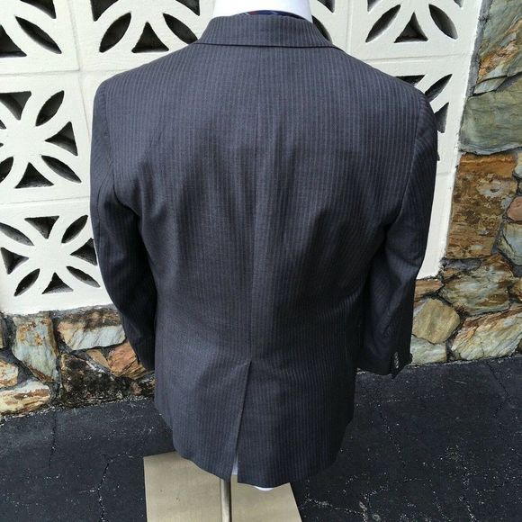 Paul Stuart Sports Coat Lightweight STUART III Gray Purple Striped Size 39 R - Picture 7 of 11